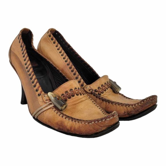 RARE Goffredo Fantini Curled Toe Pumps - Handmade in Italy - Antler Detail - Picture 5 of 12